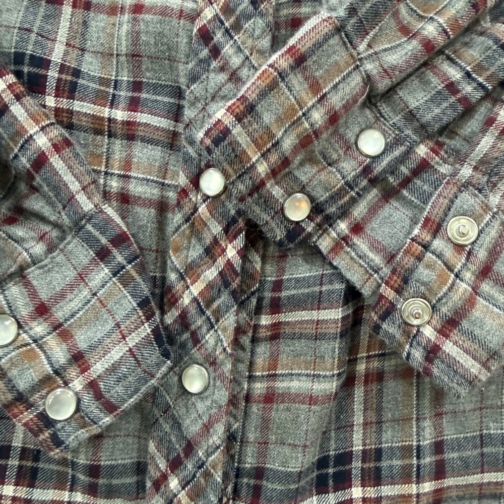Johnny Was Workshop Tunic Shirtdress Womens Medium Plaid Embroidered Pearl Snap - Picture 7 of 7